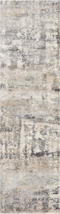 7' Gray And Tan Abstract Runner Rug