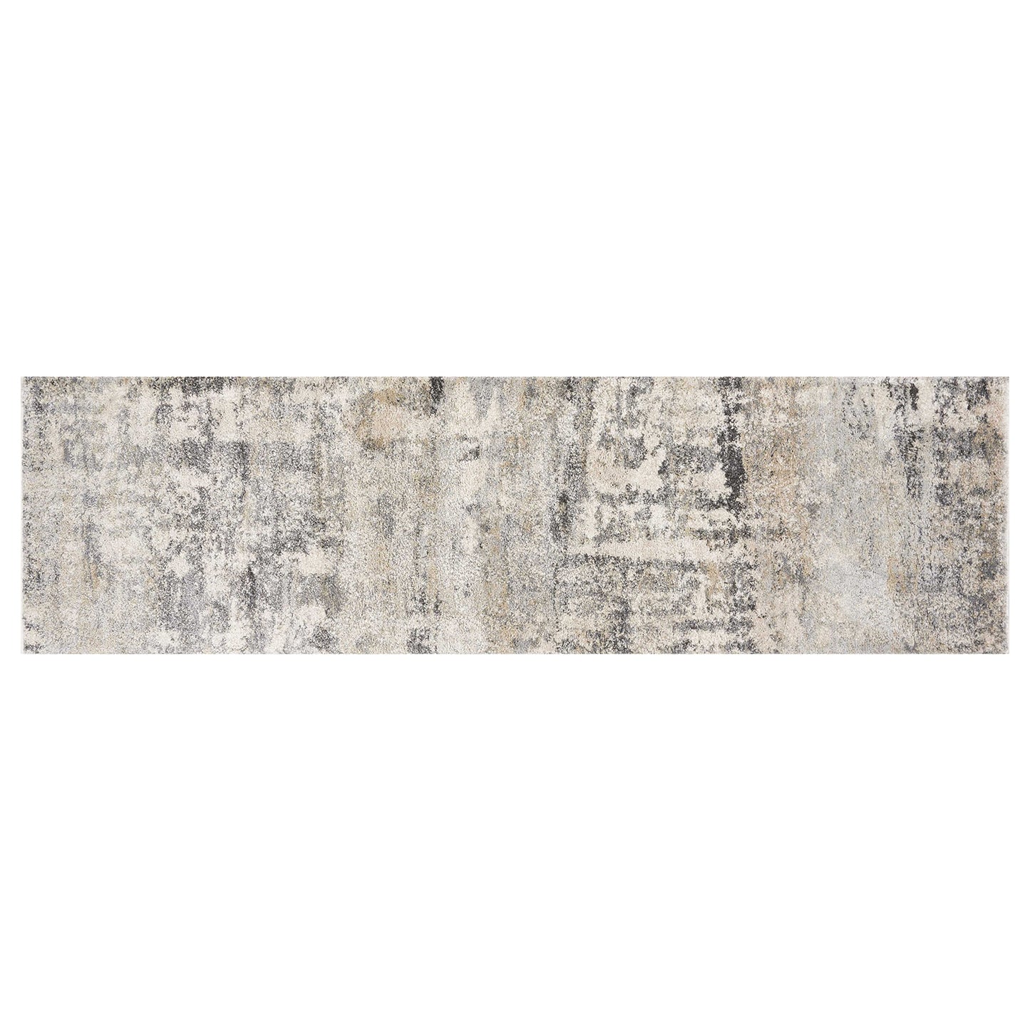 7' Natural Abstract Runner Rug