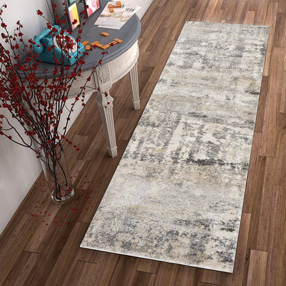 3' X 5' Gray And Tan Abstract Area Rug