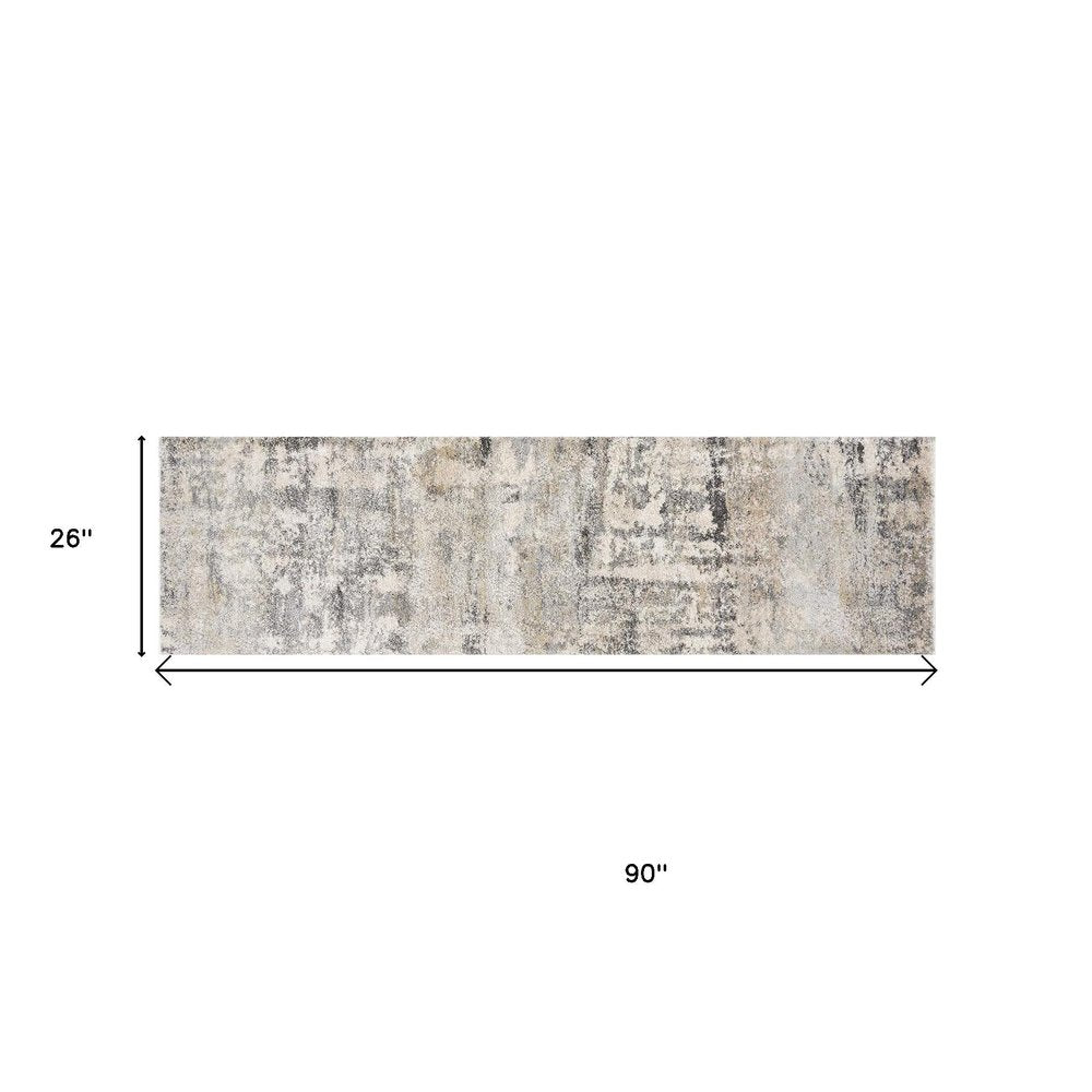 3' X 5' Gray And Tan Abstract Area Rug