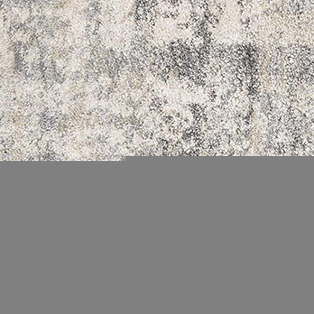 7' Gray And Tan Abstract Runner Rug