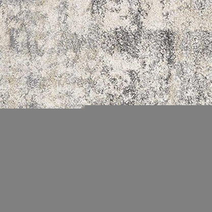 7' Gray And Tan Abstract Runner Rug