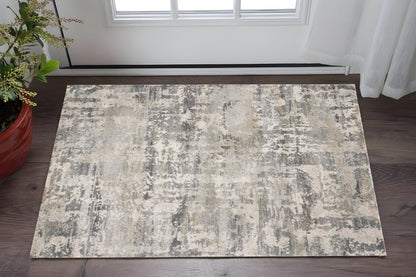 3' X 5' Gray And Tan Abstract Area Rug