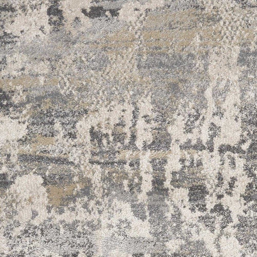 3' X 5' Gray And Tan Abstract Area Rug