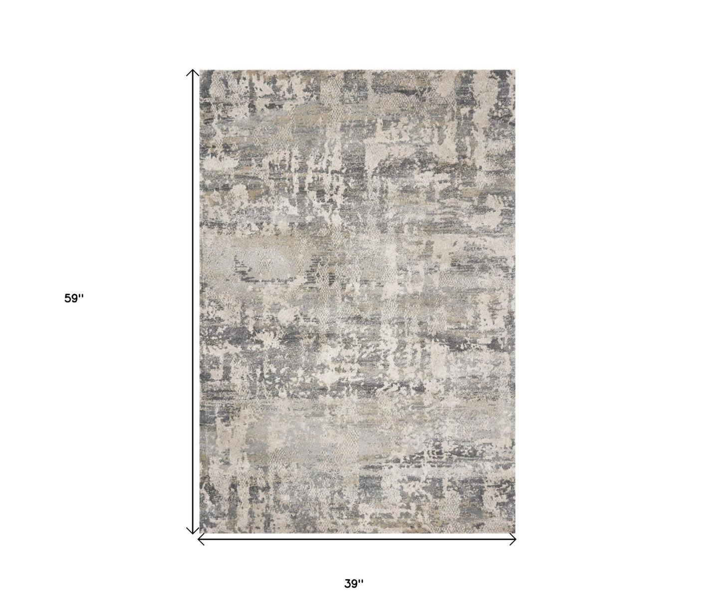 7' Natural Abstract Runner Rug