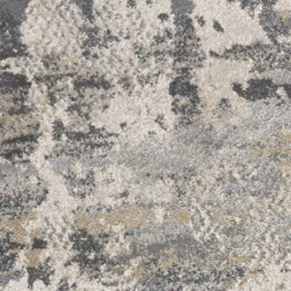 3' X 5' Gray And Tan Abstract Area Rug