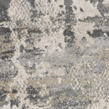 3' X 5' Gray And Tan Abstract Area Rug
