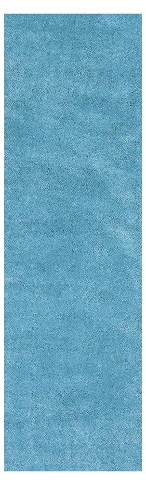 8' Blue Hand Woven Runner Rug
