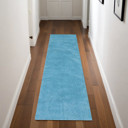 3' X 5' Blue Shag Hand Woven Area Rug