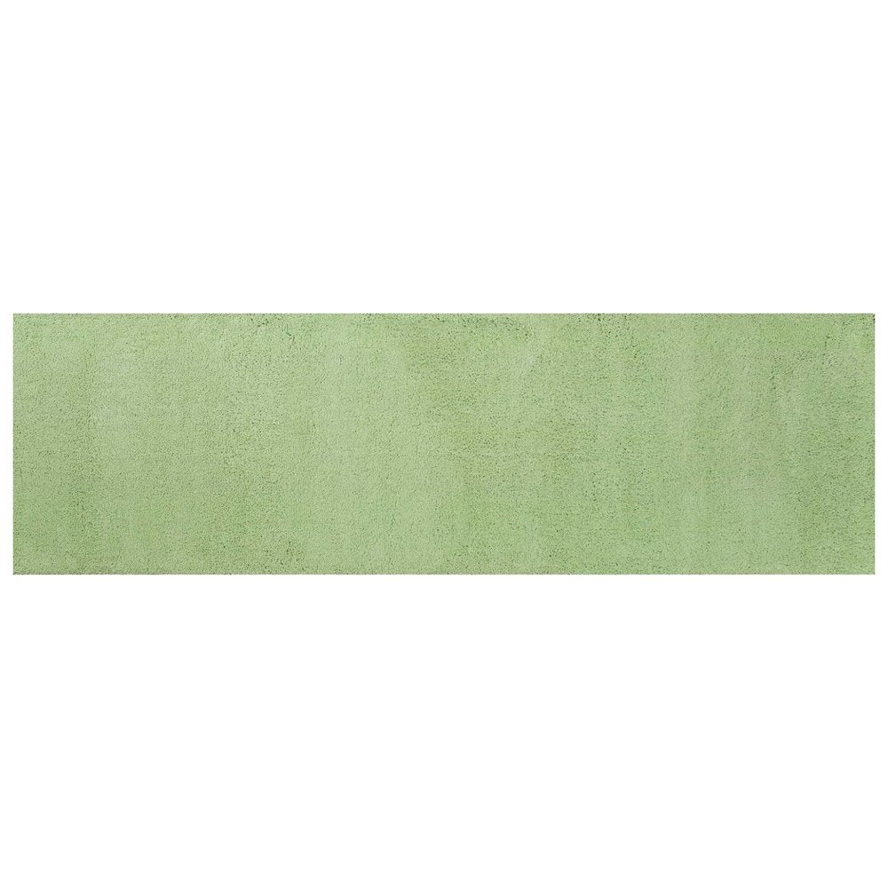 7' Green Hand Woven Runner Rug