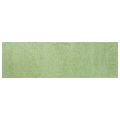 7' Green Hand Woven Runner Rug