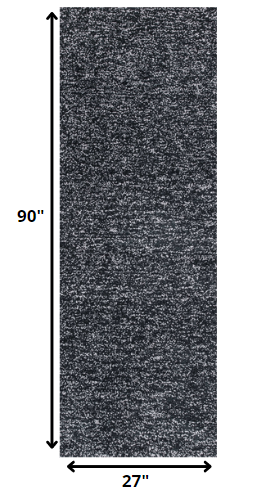 8' Black Heather Plain Runner Rug