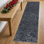 8' Black Heather Plain Runner Rug