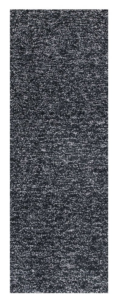 3' X 5' Black And White Shag Hand Woven Area Rug