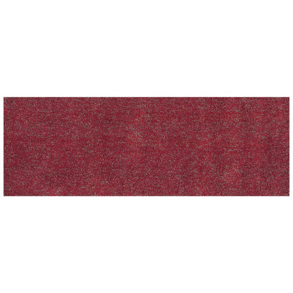 8' Red Shag Hand Woven Runner Rug