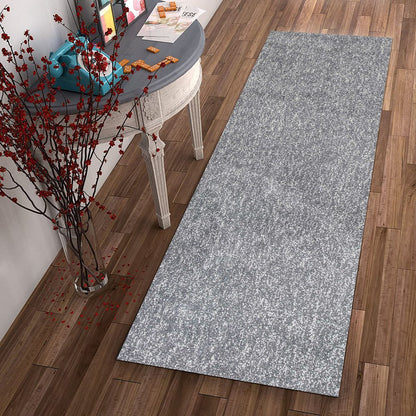 8' Gray Shag Hand Woven Runner Rug