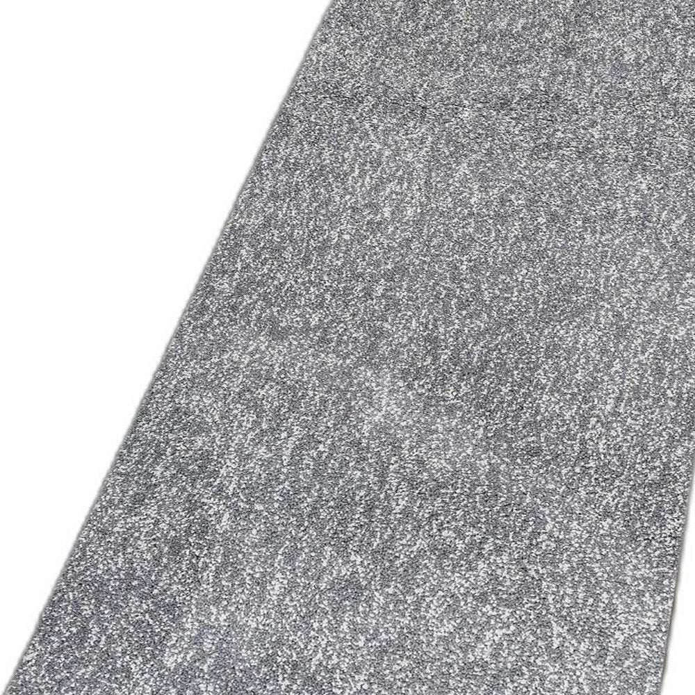 8' Gray Shag Hand Woven Runner Rug