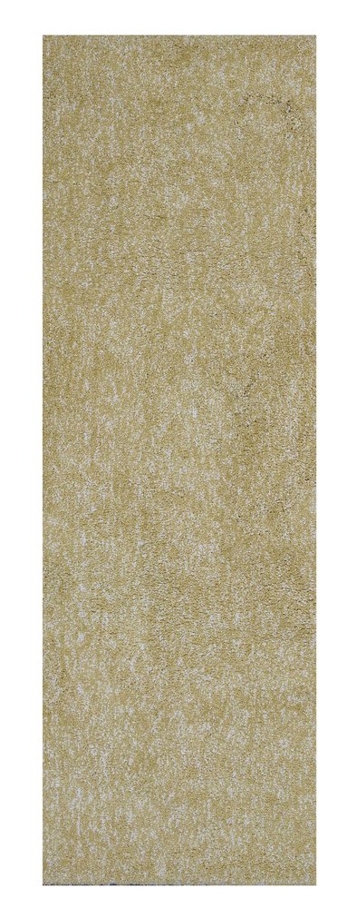 8' Yellow Shag Hand Woven Runner Rug