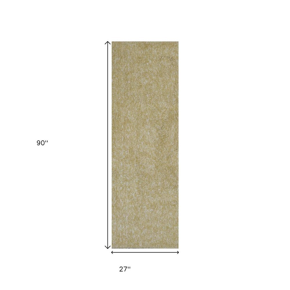 3' X 5' Yellow Shag Hand Woven Area Rug