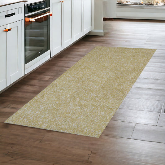 8' Yellow Heather Indoor Shag Runner Rug