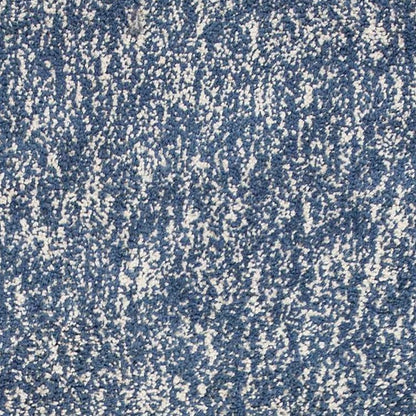 8' Indigo And Ivory Abstract Shag Hand Woven Runner Rug
