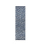 8' Indigo And Ivory Abstract Shag Hand Woven Runner Rug