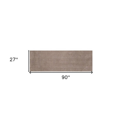 3' X 5' Beige Shag Hand Woven Area Rug