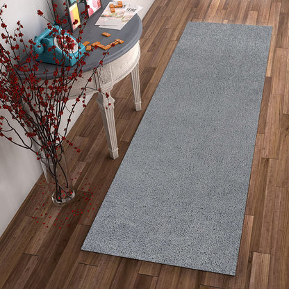 8' Grey Indoor Shag Runner Rug