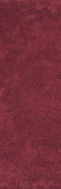 8' Red Shag Hand Woven Runner Rug