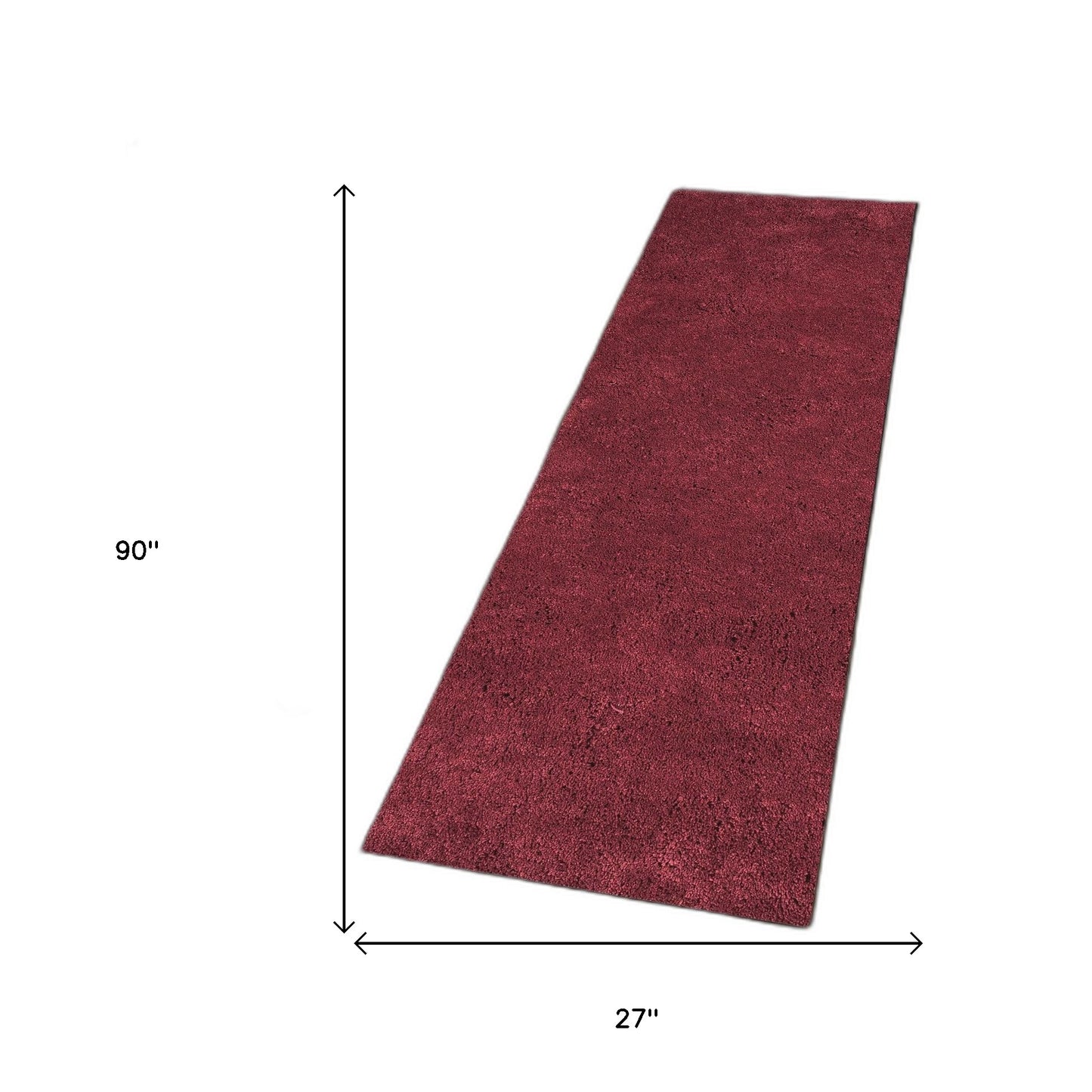 8' Red Plain Runner Rug