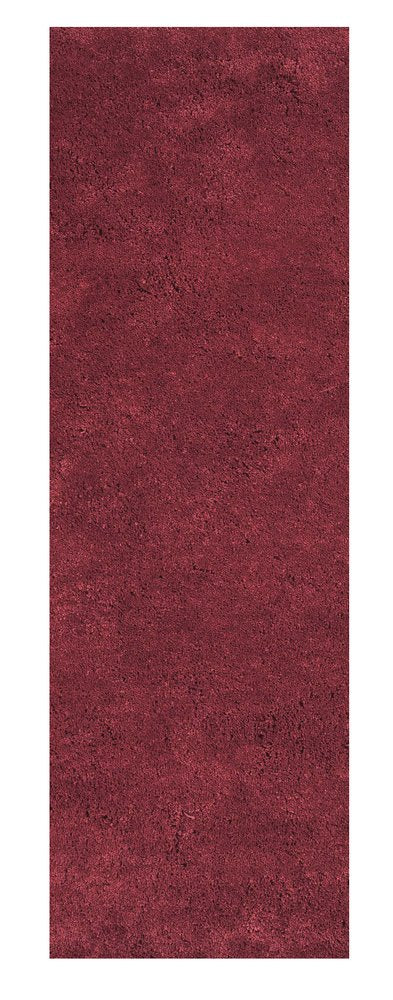 8' Red Shag Hand Woven Runner Rug
