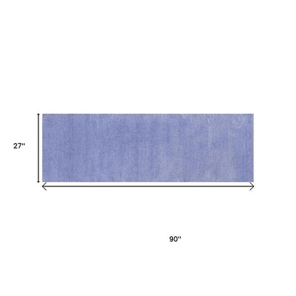 8' Purple Hand Woven Runner Rug