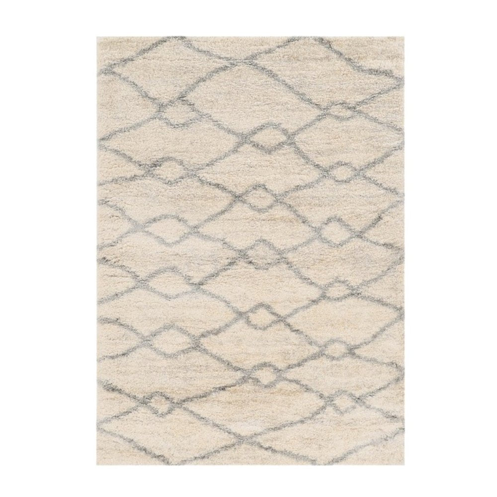 7' X 9' Gray And Ivory Chain Area Rug