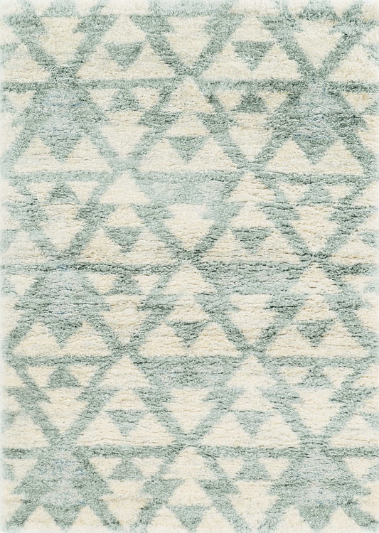 4' X 6' Ivory Or Grey Geometric Triangles Area Rug