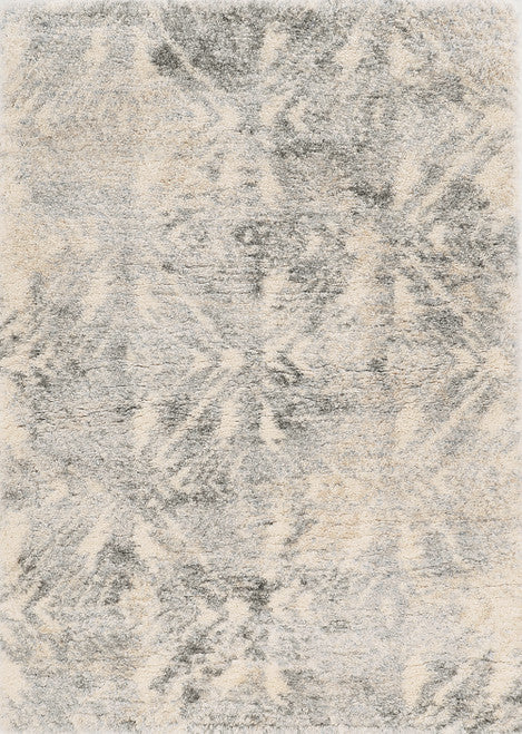 4' X 6' Gray and Ivory Damask Area Rug