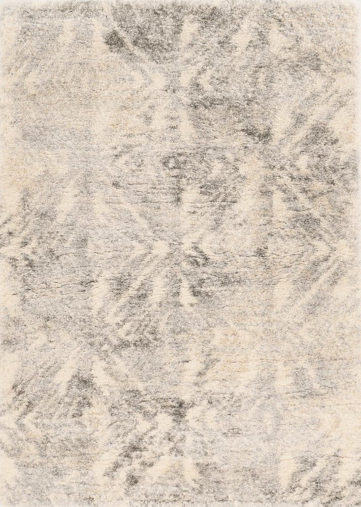 4' X 6' Gray And Ivory Diamond Area Rug