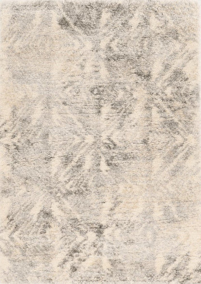 4' X 6' Gray And Ivory Diamond Area Rug