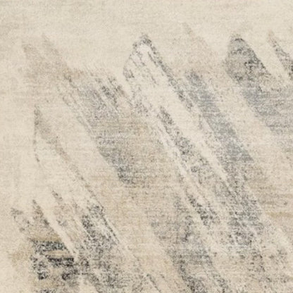 3' X 5' Gray And Ivory Abstract Distressed Area Rug