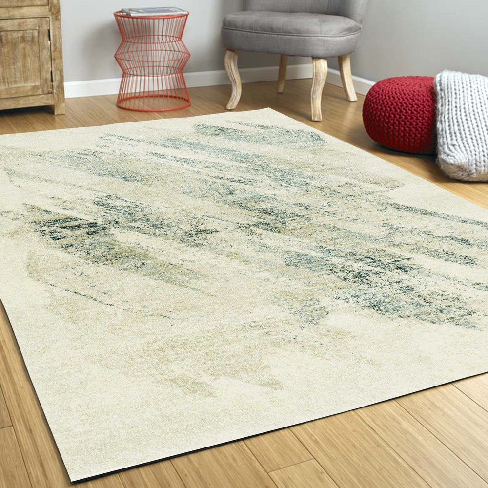 3' X 5' Gray And Ivory Abstract Distressed Area Rug