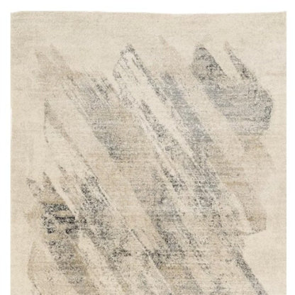 3' X 5' Gray And Ivory Abstract Distressed Area Rug