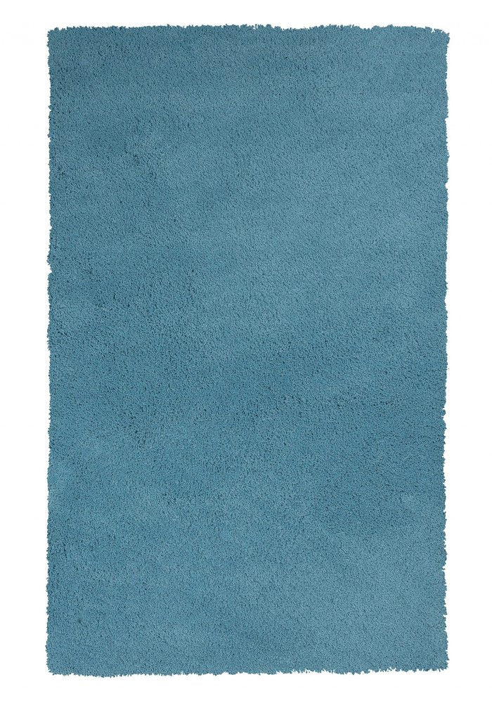 3' X 5' Blue Shag Hand Woven Area Rug