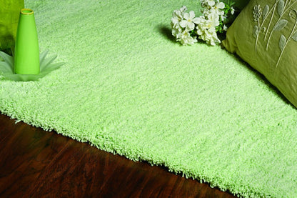 3' X 5' Green Shag Hand Woven Area Rug