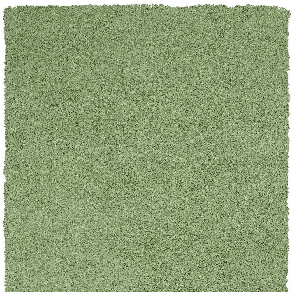 7' Green Hand Woven Runner Rug