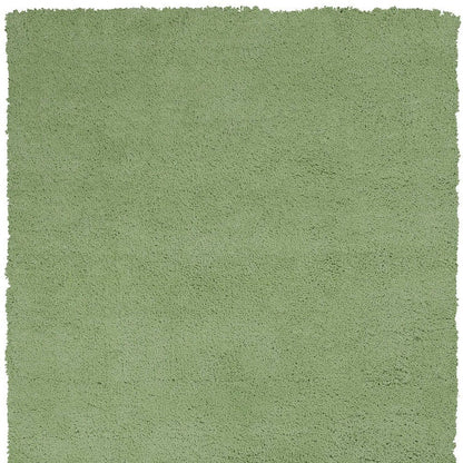 7' Green Hand Woven Runner Rug