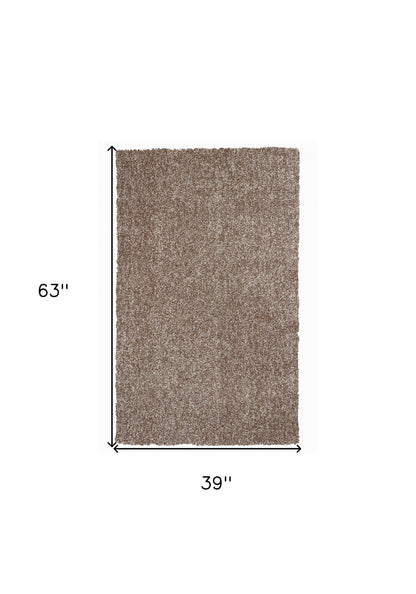 8' Beige Heather Plain Runner Rug