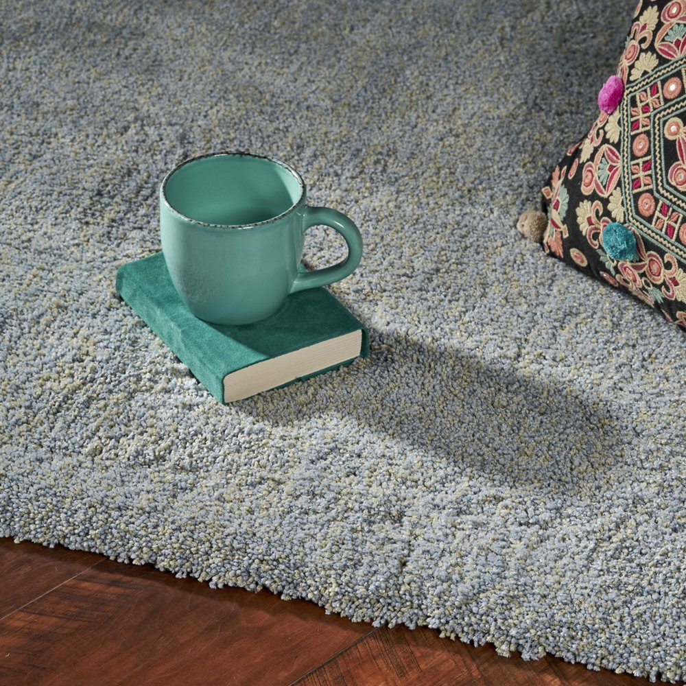 3' X 5' Blue Shag Hand Woven Area Rug