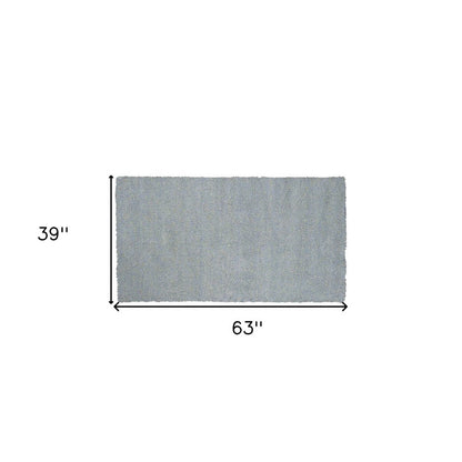 3' X 5' Blue Shag Hand Woven Area Rug