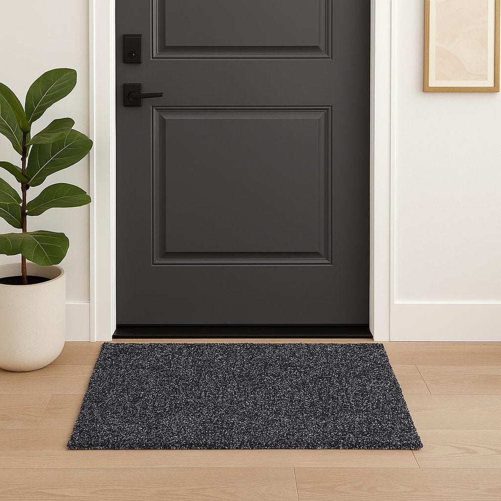 3' X 5' Black And White Shag Hand Woven Area Rug