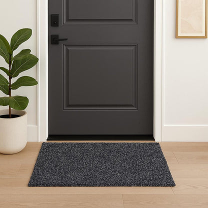 3' X 5' Black And White Shag Hand Woven Area Rug