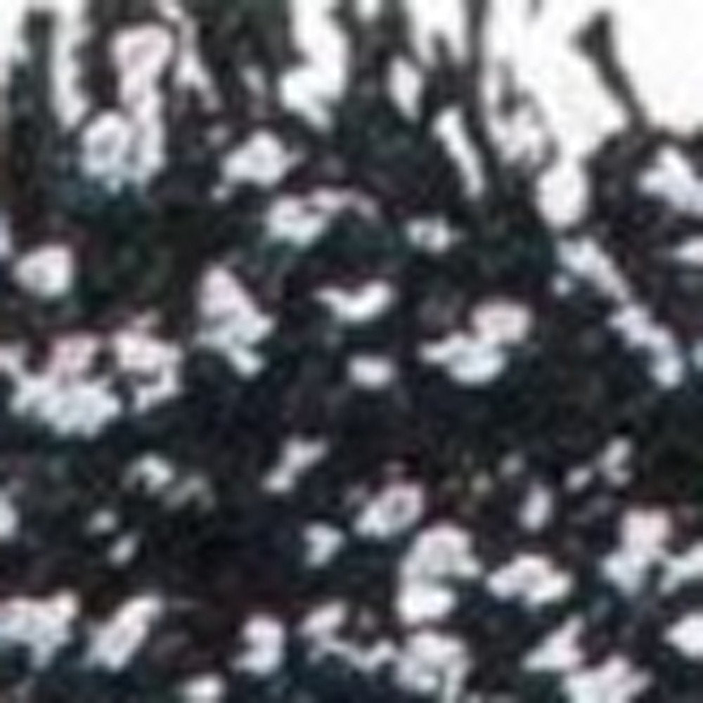 3' X 5' Black And White Shag Hand Woven Area Rug